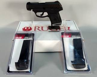 Ruger EC9s 9mm Luger Pistol SN# 458-34407, 3 Total Mags (2 NIP), Paperwork, In Box