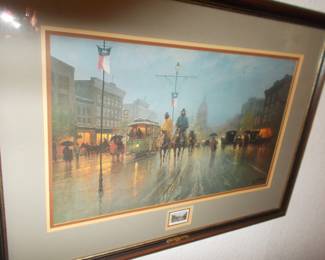 G Harvey "Streetcars Along the Avenue"