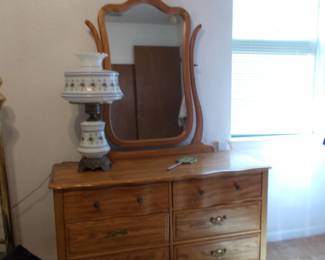 Reproduction dresser & mirror