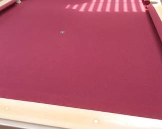 Burgandy felt pool table