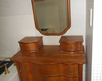 Antique dresser and detached mirror