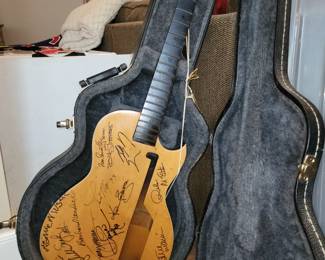 Guitar signed by many country artists - Vince Gill, Reba McEntire, Barbara Mandrell....