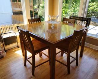 Bar height dining table & 6 chairs