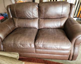 Leather loveseat
