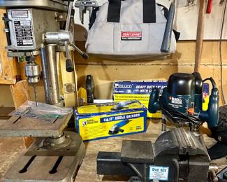 Workbench Drill Press, Vise, and More!