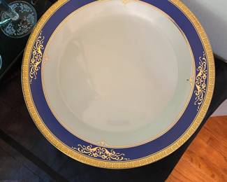 RS blue and gold rimmed china - 22 pieces