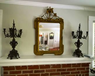 candelabra and mirror - late 1800's 