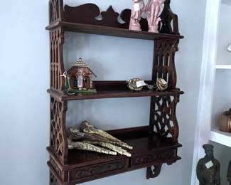 mahogany display shelf