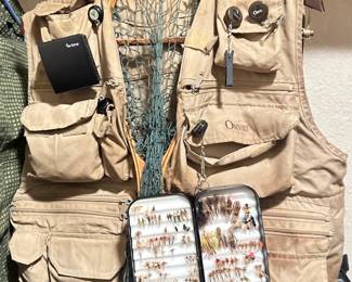 Fishing Vest w/ Fly Lures, Net Etc
Well Used