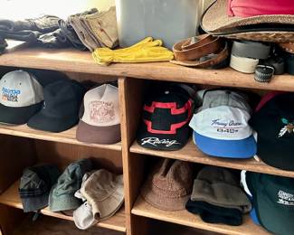 Leather Gloves & Belts…Caps..Australian Straw Hat