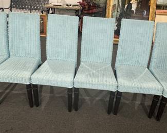 Blue Wicker Chairs(6)