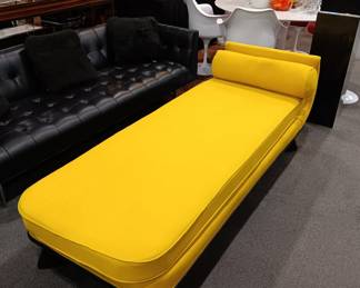 
Chaise Lounge Vintage  Yellow Fabric 
