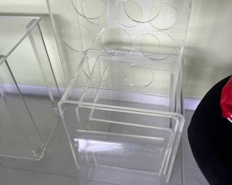 Lucite Wine Rack & Stacking Tables