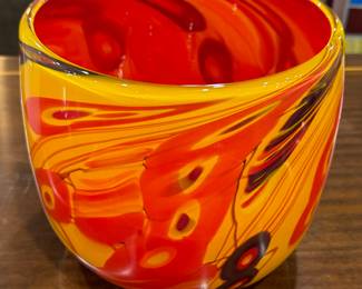  Art Glass Vase Signed