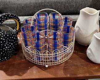 Teapot Glasses With Caddy & Designer Vases