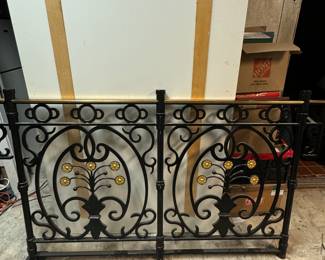 Amazing 4 Brass & Wrought Iron Elegant Railings From Mizner Building 77.5” x  45.5”  1 Large 10.5’ Railing  & 1 Partially Curved Spiral Staircase Railing  Approximately 13’ With Hand Railing(Extremely Heavy)