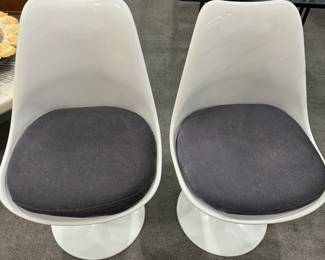 MCM White Fiberglass Chairs(2)