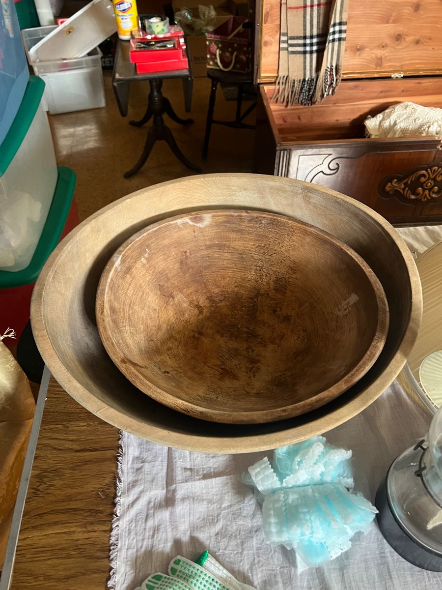 Large wooden  bread, bowls