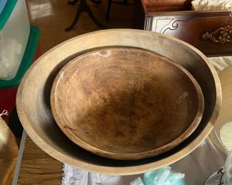 Large wooden  bread, bowls