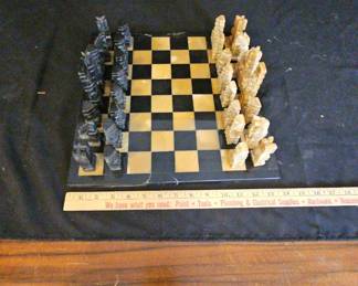 003 Marble Hand Carved Chess Set