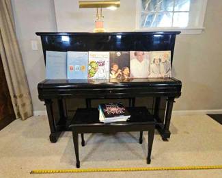 001 Black Yamaha Piano With Sheet Music
