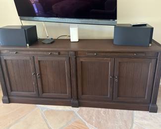 Solid Wood Media Console Cabinet