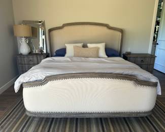 Hooker King Corsica Upholstery Shelter Bed with like new mattress 