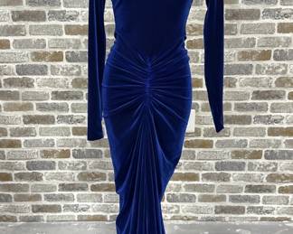Marc Bouwer Couture, Blue Velvet Formal Dress