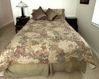 1920's French Karges Bedroom Set Tall Dresser, Dresser with mirror & 2 nightstands & Queen Bed