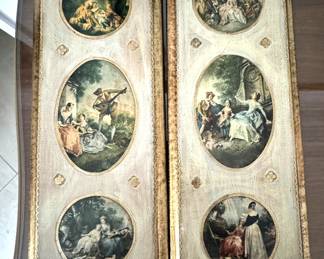 Vintage Pair Florentine Wooden Wall Plaques