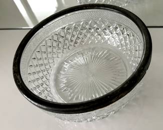 Antique Crystal Silver Plated Rim