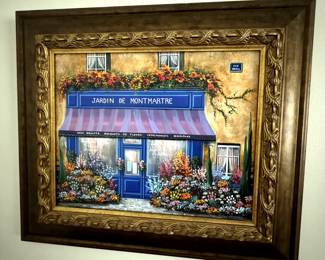 Parisian Framed Oil Painting Artwork