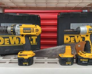 DeWalt Cordless Power Drill, Impact Drill and Handsaw 
