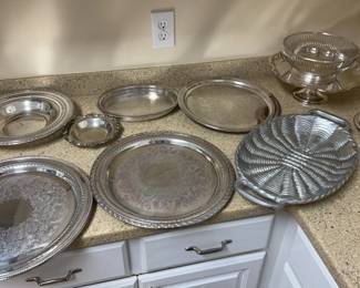 Metal Platter Collection Includes WMRogers Reed  Barton