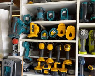 Numerous power tools with batteries, everything 