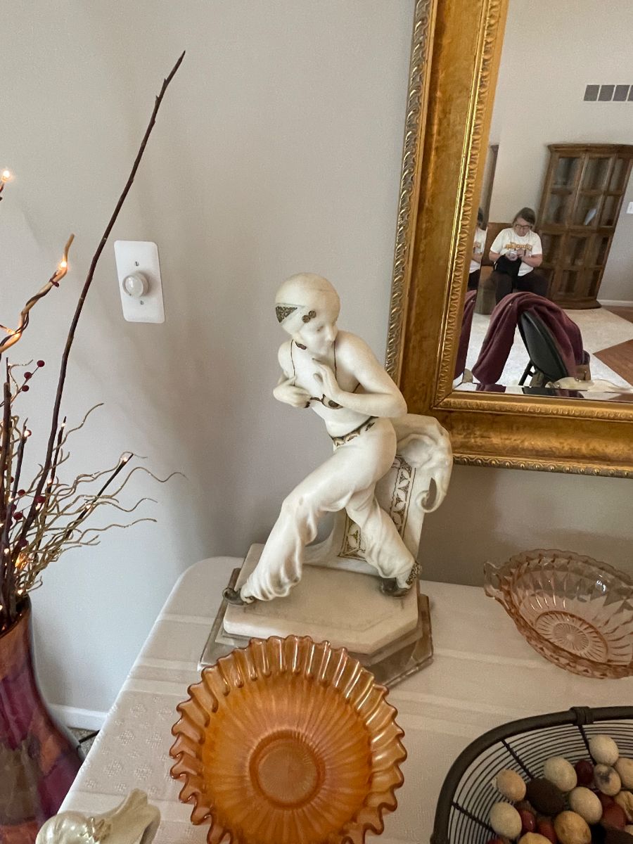 Alabaster Art Deco statue