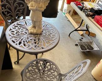 Metal chair and table set