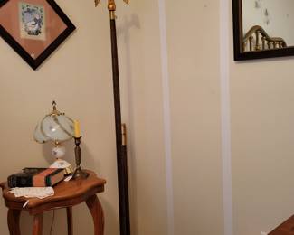 Brass base wood pole plated eagle