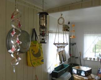 Macrame Shells Plant Holder, Bird Feeders, Bushel Baskets with lids.  (Also note if you need crutches, or a walker, we have those too.)