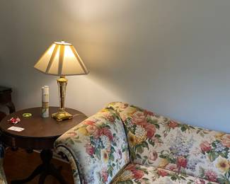 Antique sofa, great condition.  Round antique table. 