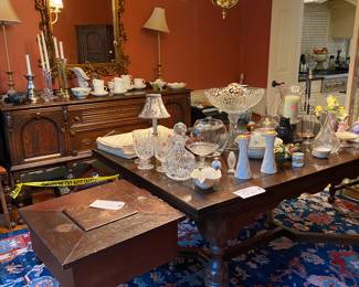 Antique square box end table