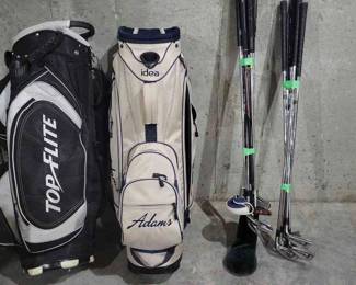 2 Golf Bags, Random Clubs, Fila Renaissance 4PW