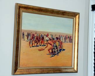 Native American Painting by Listed Artist Leonard H. Reedy Oil on Canvas (O/C) Titled “Ceremonial Dance”
