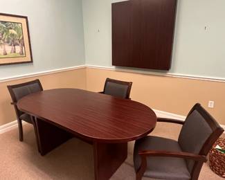 5'9" Oval Conference Table -$100, 3 chairs $25 each  - Appointment required to preview the items. Please call or text 386-290-1463 to schedule a time during the hours posted. Thank you.