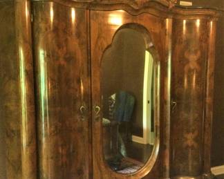 Antique Burl Wood Armoire