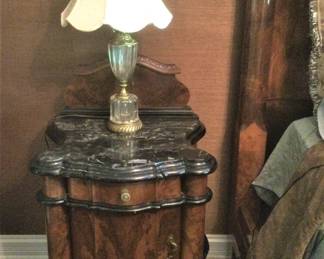2 Marble Top Bedside Tables