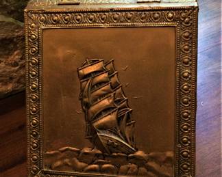 Brass Clad Coal Bin Scuttle Box