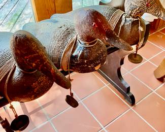 Antique Duck Decoys Glass Eyes/Weights