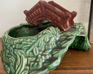 Vintage Shawnee USA Bridge over Pond Planter