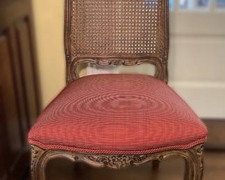 HAND CARVED CANE BACK SIDE CHAIR